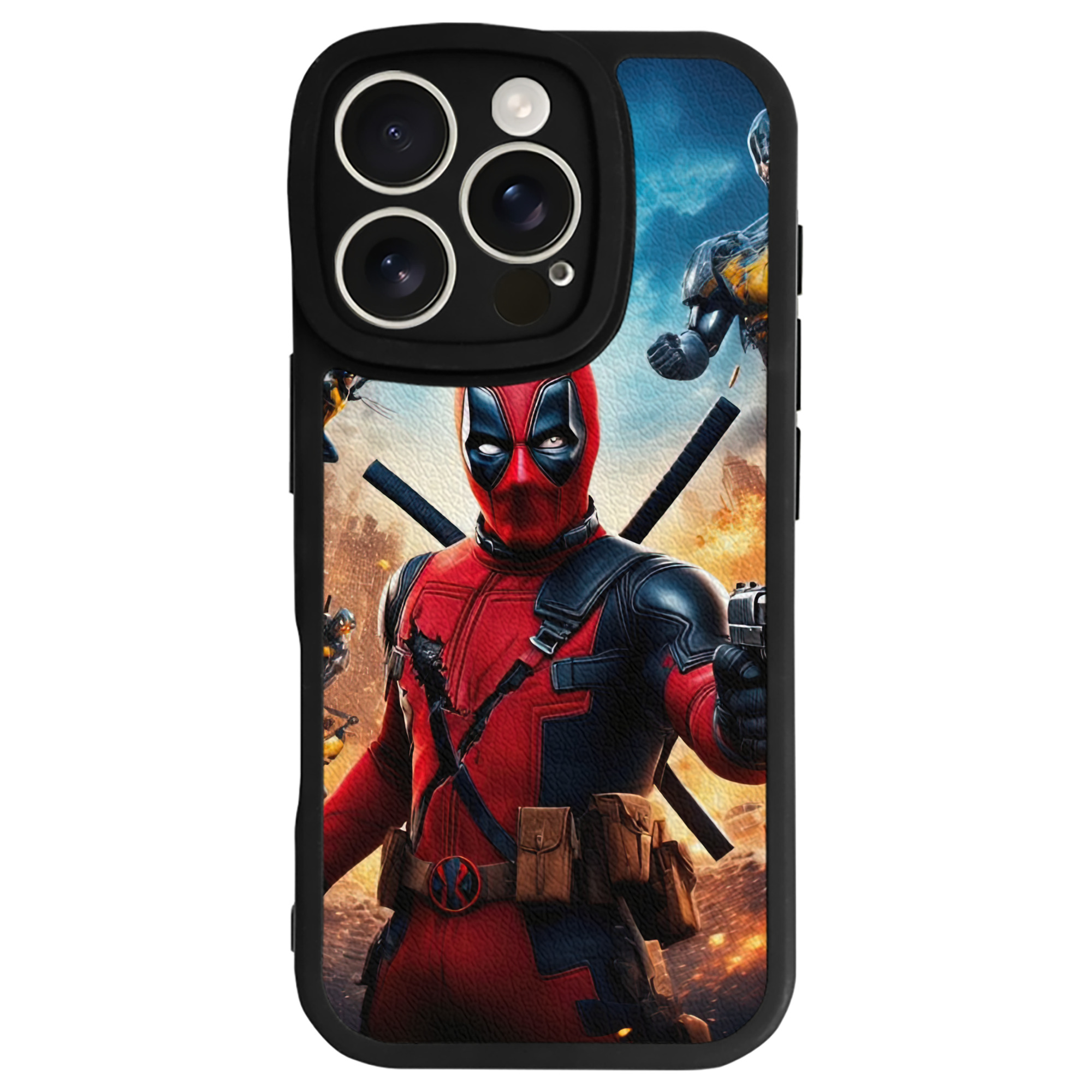 （画像用） Deadpool デッドプール 【iPhone 16シリーズ対応】シリコンスマホケース（レザー調） 材質：シリコン